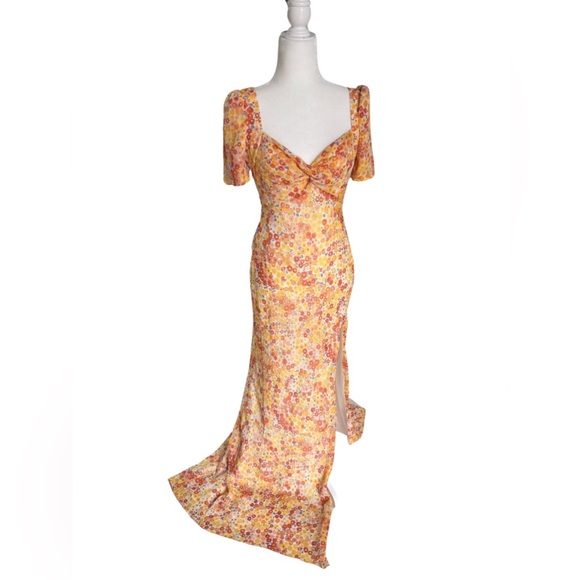 Staud Lea Knot-Front Puff-Shoulder Maxi Dress. Size 6. NWT. - Picture 7 of 9